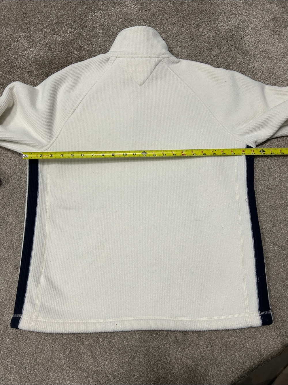 Vintage Tommy Hilfiger Cream Navy Quarter Zip Sweater - Picture 5 of 6